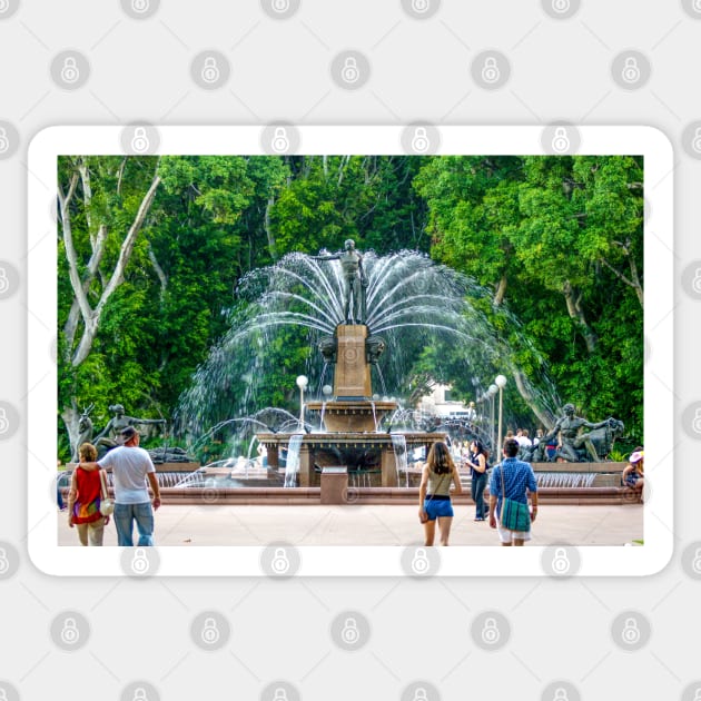 Archibald Fountain, Hyde Park, Sydney, NSW, Australia Sticker by Upbeat Traveler